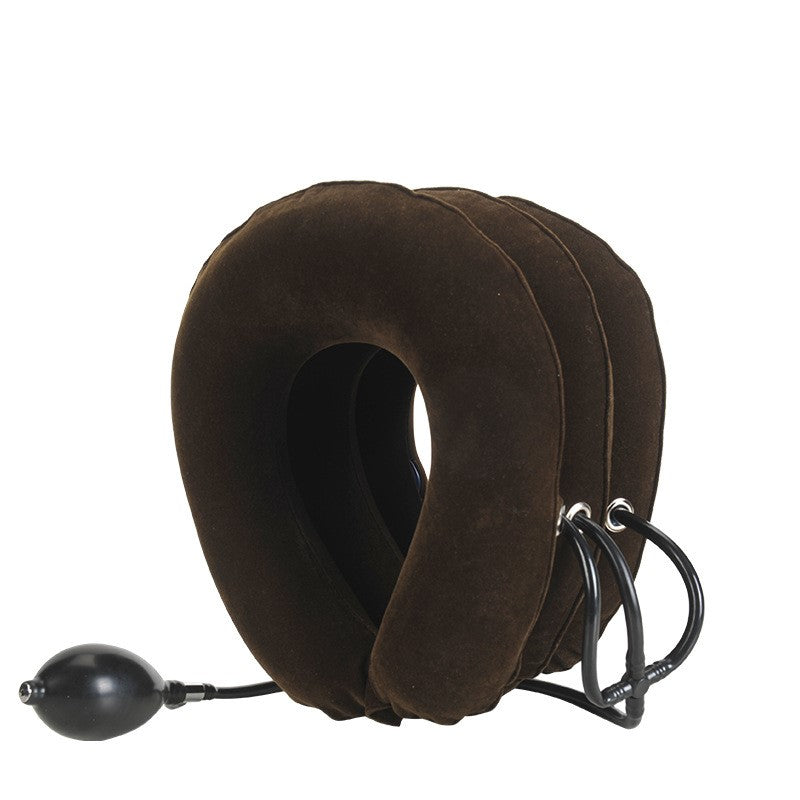 Alvoraz inflatable neck rest in Coffee, single collar