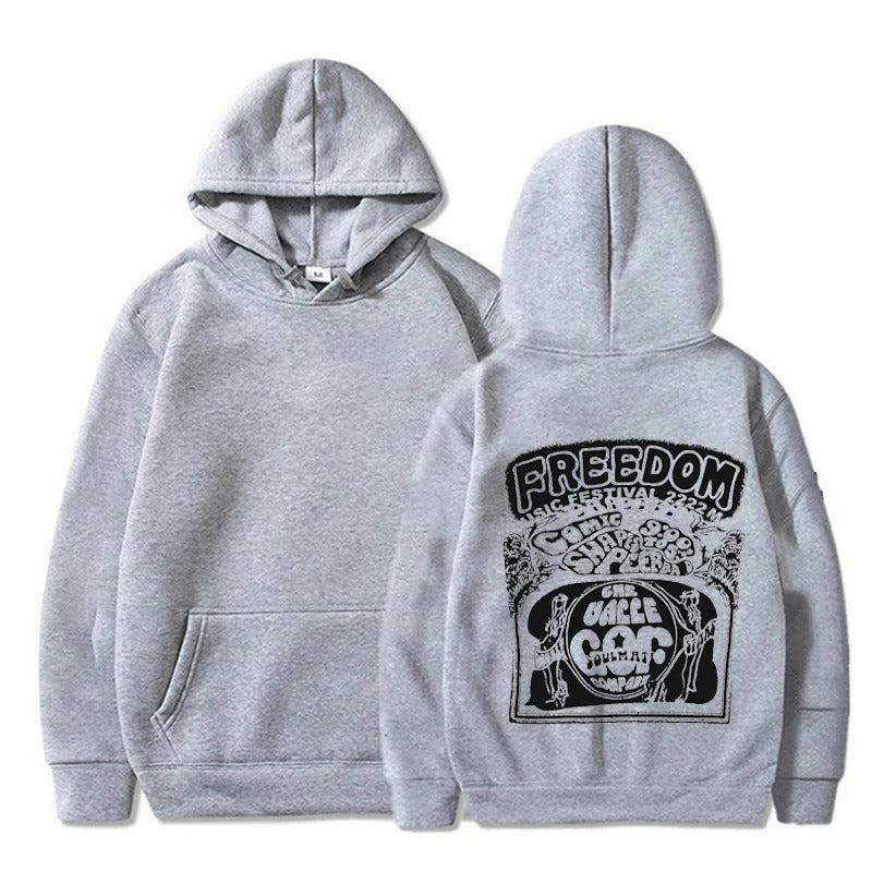 Hip Hop Cartoon Printed Long-sleeved Hoodie