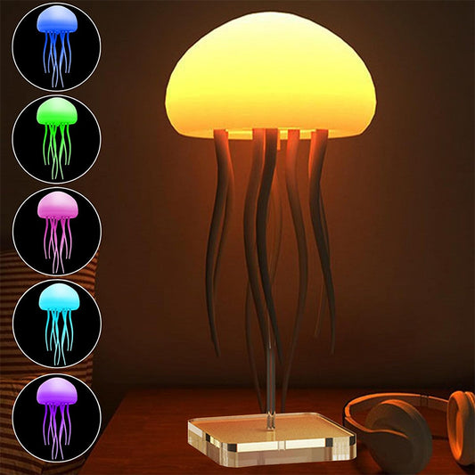 Jellyfish Mood Lamp – LED RGB Night Light with Voice Control, Portable Bedside & Desk Decor