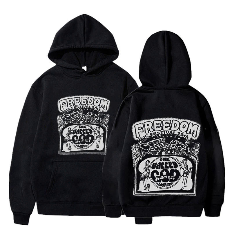Hip Hop Cartoon Printed Long-sleeved Hoodie