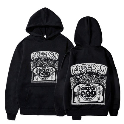 Hip Hop Cartoon Printed Long-sleeved Hoodie