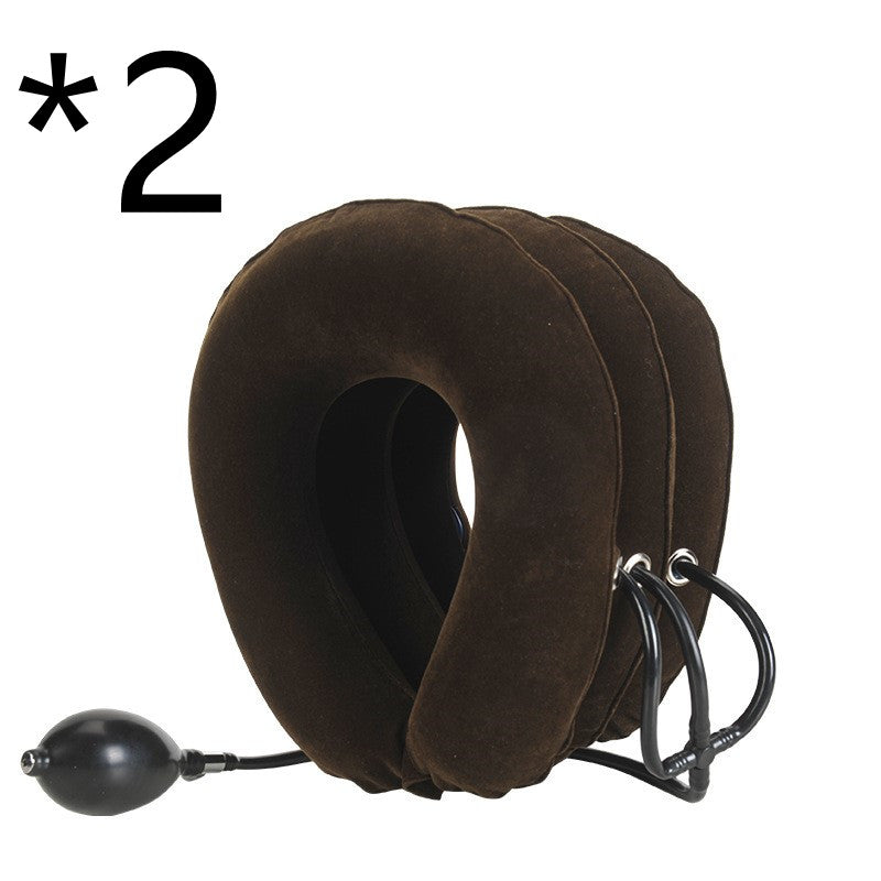 Alvoraz inflatable neck rest in Coffee, two-collar pack
