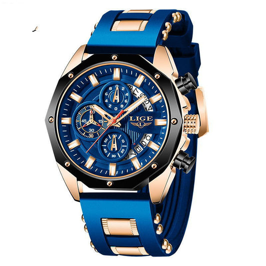 Luxury Men's Waterproof Chronograph Sport Watch - Top Brand Silicone Quartz Date Clock