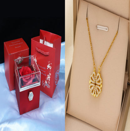 Rotating Soap Flower Rose Jewelry Box – Creative Gift for Women, Valentine’s Day, Anniversaries