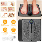 EMS Foot Massager Mat — Rechargeable Electric Foot Massage Pad, 6 Modes