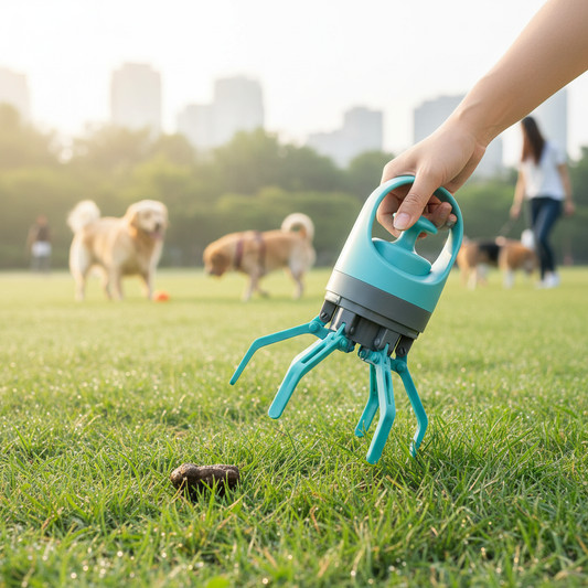 Portable Lightweight Dog Pooper Scooper With Built-in Poop Bag Dispenser Eight-claw Shovel For Pet Toilet Picker Pet Products