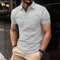 Men's Solid Color Short Sleeve Polo Shirt - Summer Button Lapel Top