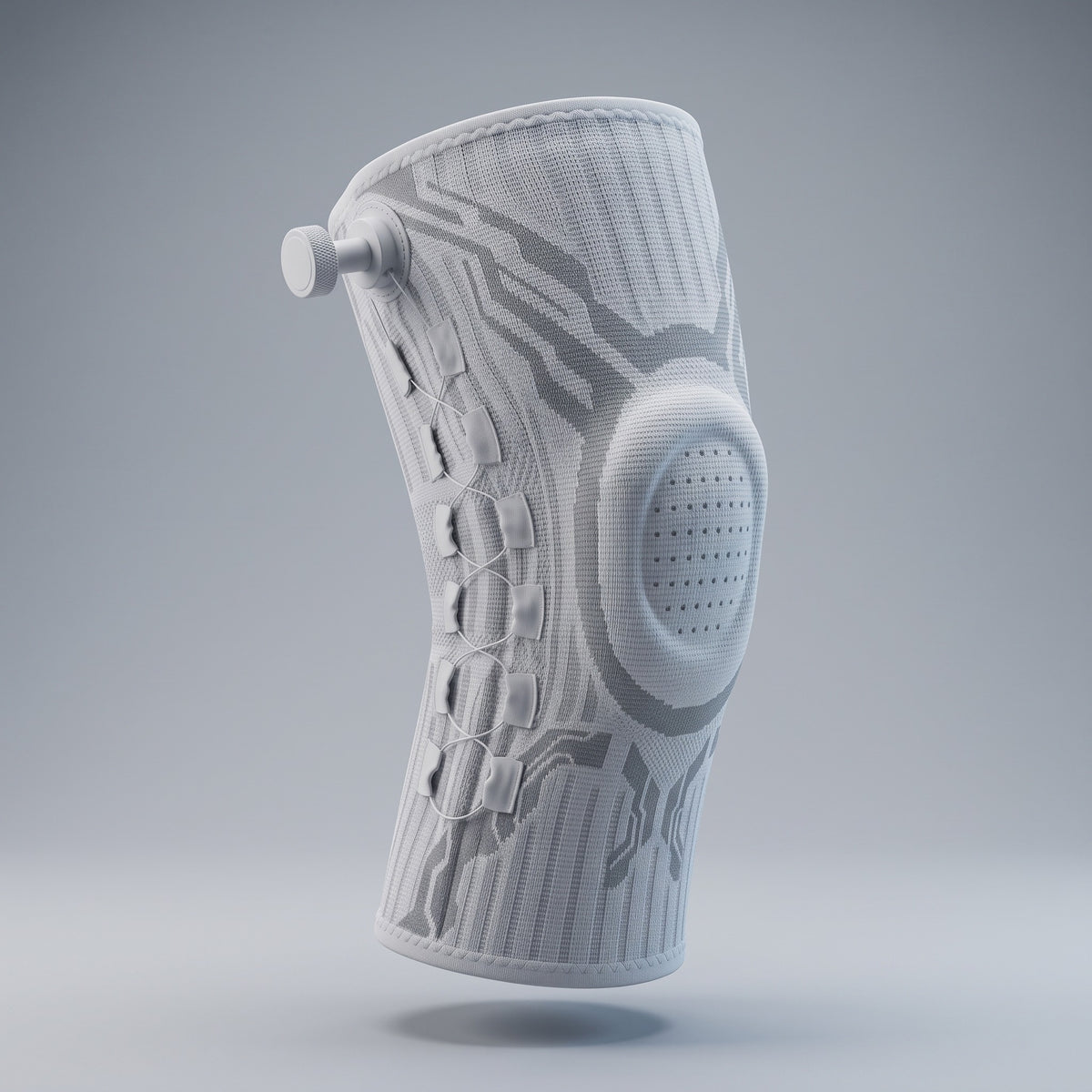 Adjustable knee support sleeve with fit dial - studio hero view