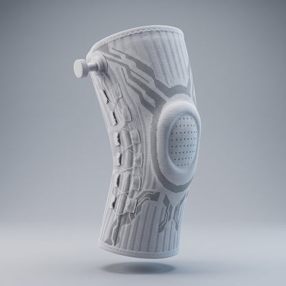 Adjustable knee support sleeve with fit dial - studio hero view