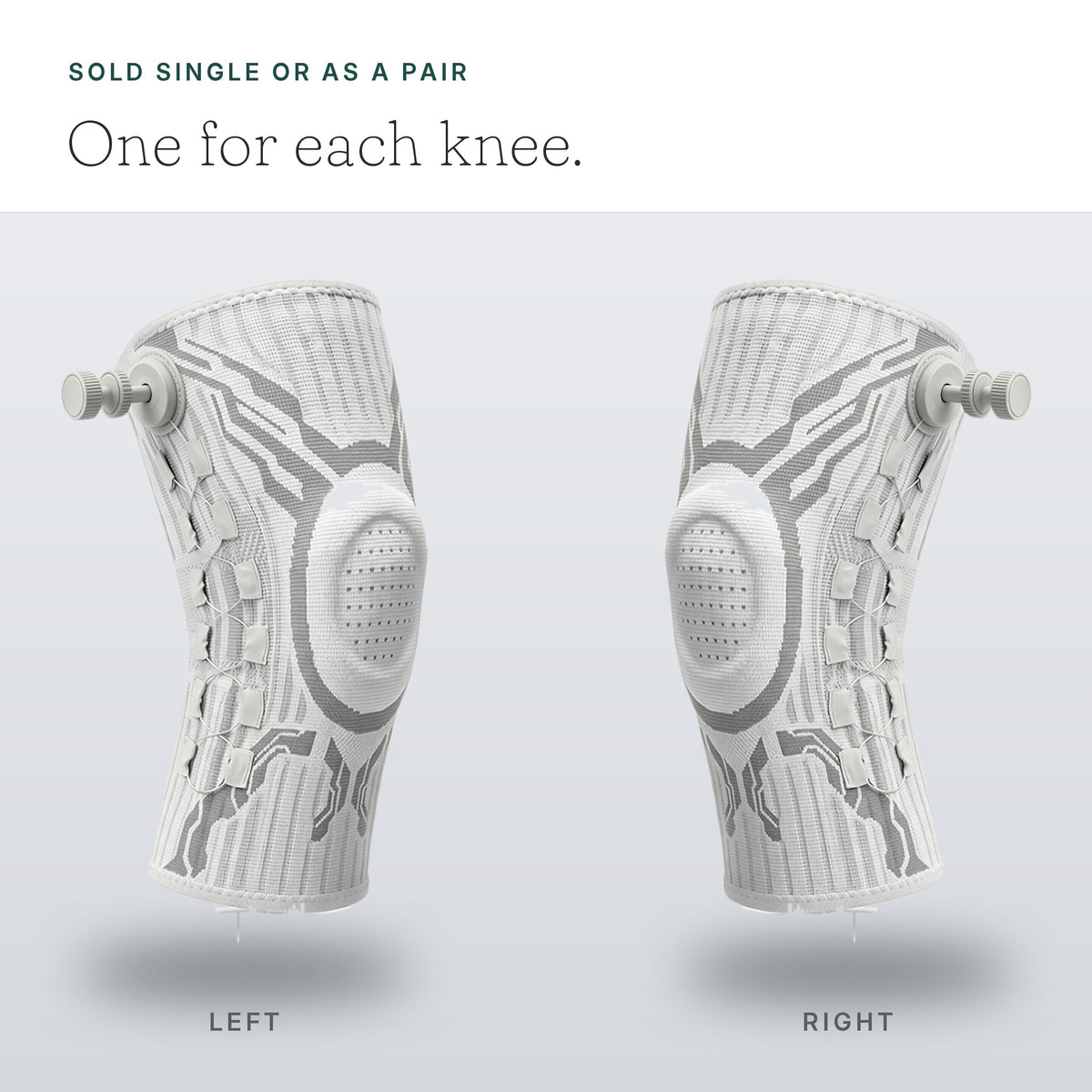 Left and right knee sleeves side by side - sold single or as a pair