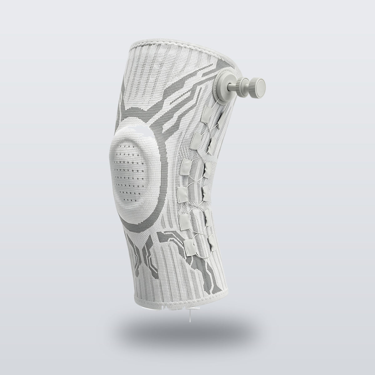Knee sleeve shaped for the right knee