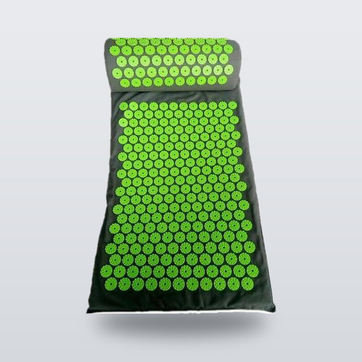 Acupressure mat and pillow set in green
