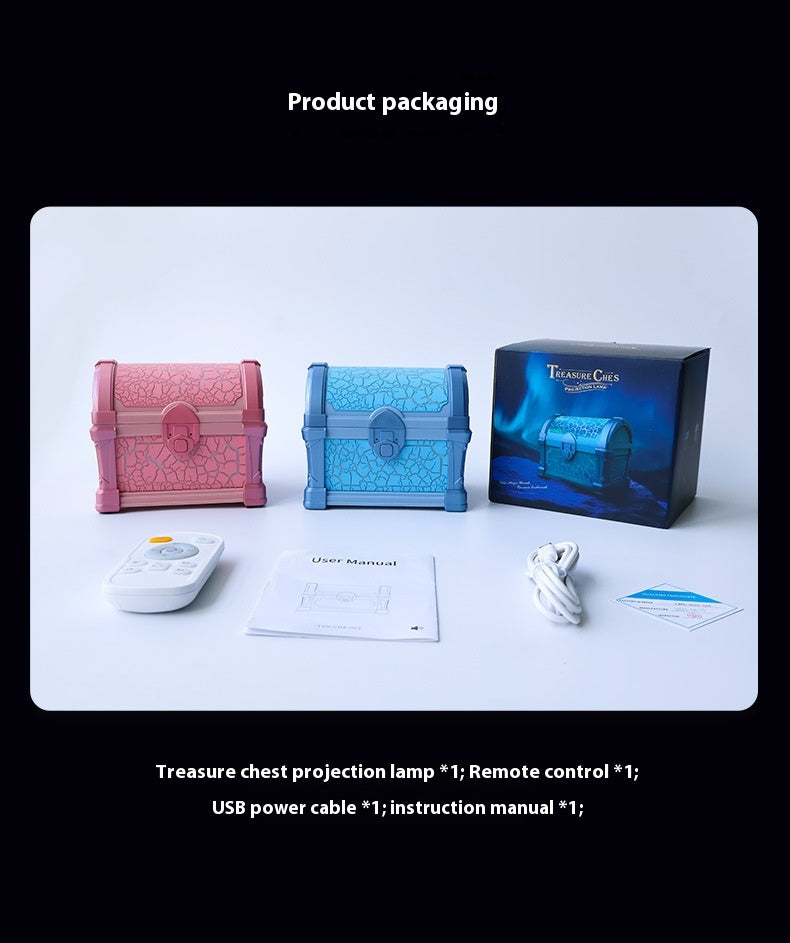 Treasure Chest Dream Starry Sky Projection Atmosphere Lighting Decoration Small Night Lamp