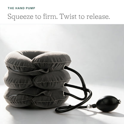 The hand pump - squeeze to firm, twist the valve to release