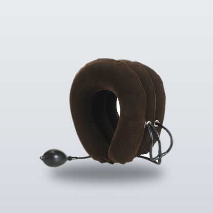 Inflatable neck rest in Coffee - single collar