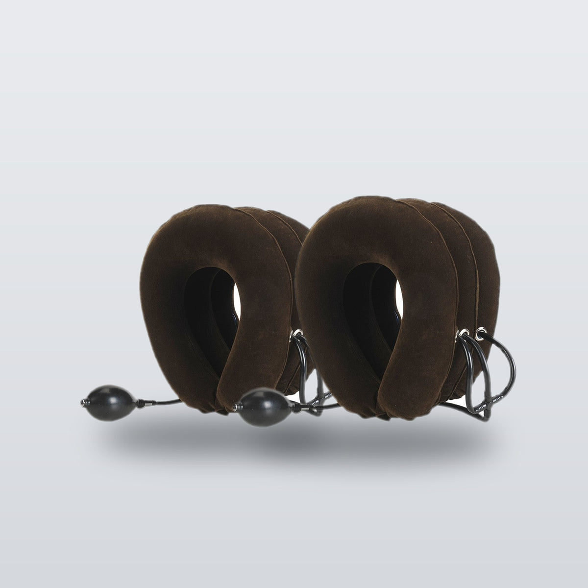 Inflatable neck rest in Coffee - two-collar pack