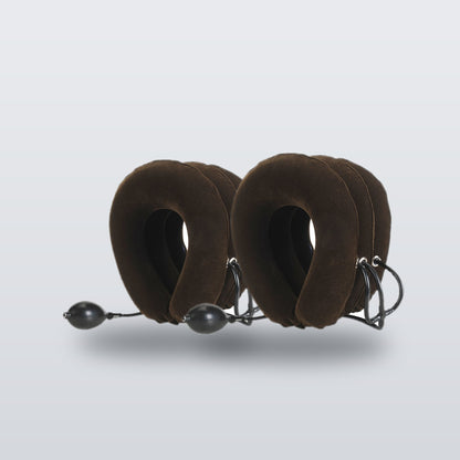 Inflatable neck rest in Coffee - two-collar pack