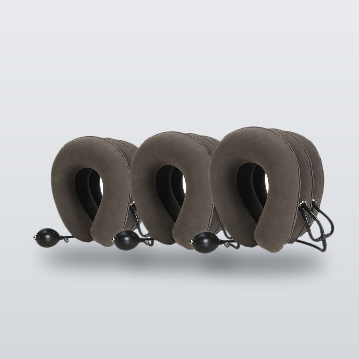 Inflatable neck rest in Grey - three-collar pack