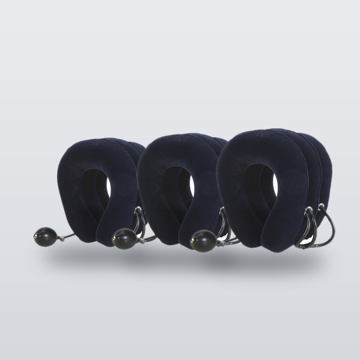 Inflatable neck rest in Navy Blue - three-collar pack